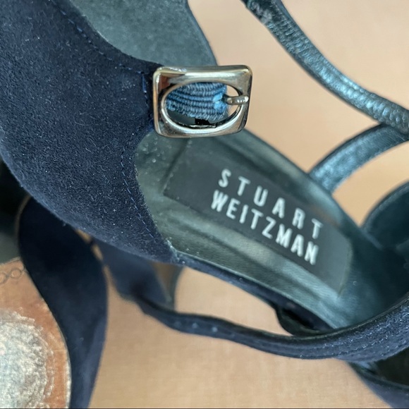 Stuart Weitzman Size 6 black suede/silk pumps - Picture 2 of 6